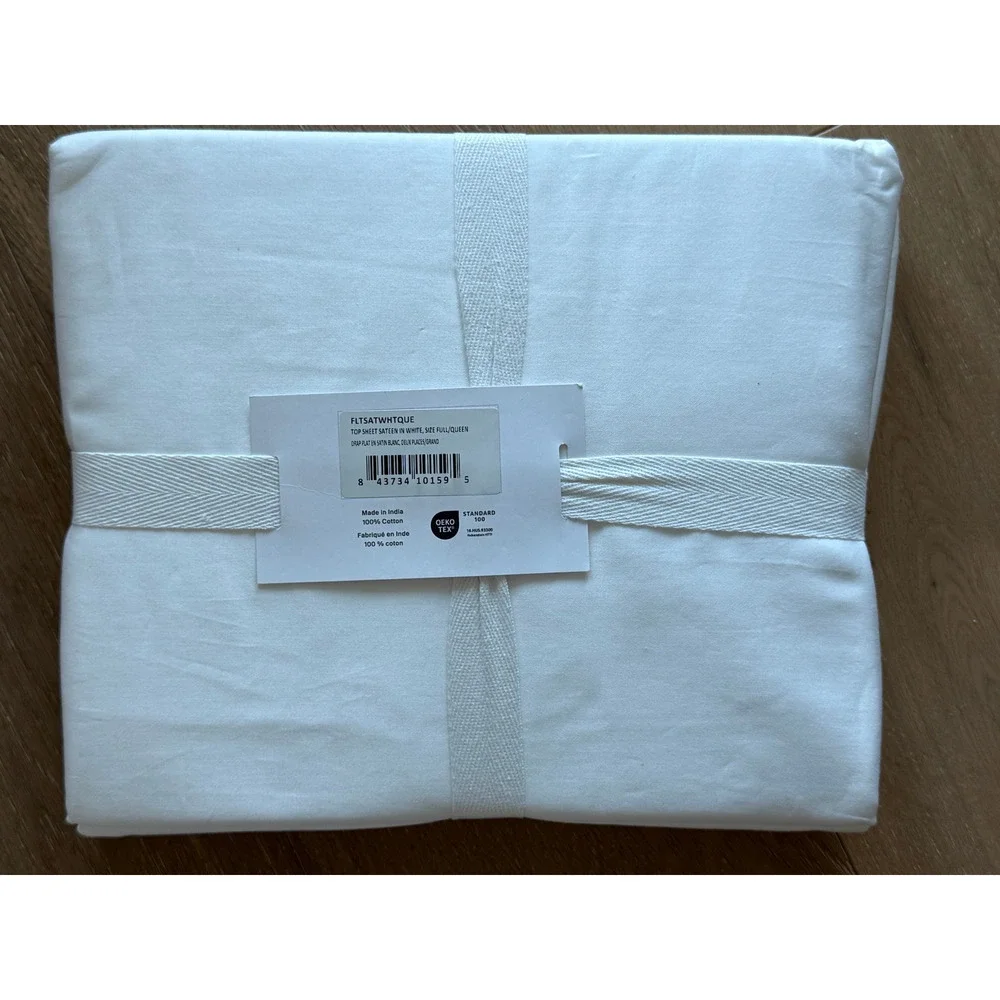 New Parachute Home Sateen Top Sheet Set Queen Size White